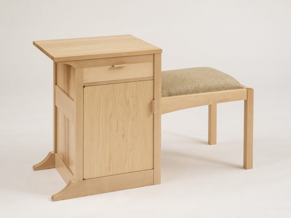Jude Moffitt | Santa Barbara, CA. Entryway Table, 2024. Maple, oil and wax finish. 26” x 40” x 16”. NFS.
