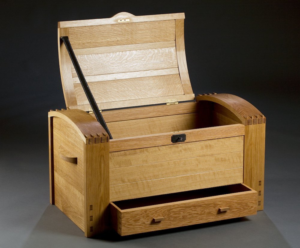 Erik Curtis | Poughkeepsie, NY. Blanket Chest, 2012. Oak, ebony, oil and shellac. 20” x 36” x 18” $4,500.
